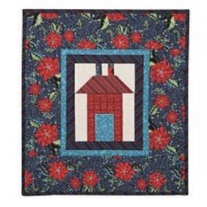 Mini Quilt Kit w Fabric Connecting Threads December Log Cabin Wall Hanging 14x15